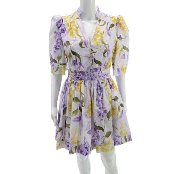 Paola Zuin Dresses & Skirts - Paola Zuin Women Fit & Flare Dress Multicolor Cotton Collared Button Size 40